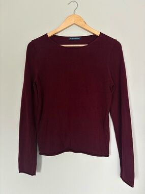 Brandy Melville Long Sleeve Crew Top - Deep Burgundy